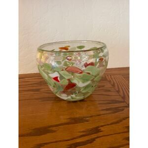 Two’s Company Hand -blown art glass bowl
